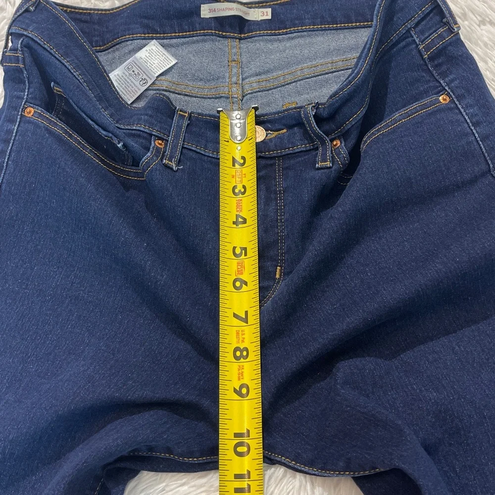 LEVIS 314 WOMENS SIZE 31/32 Dark Blue Straight Leg Jeans denim